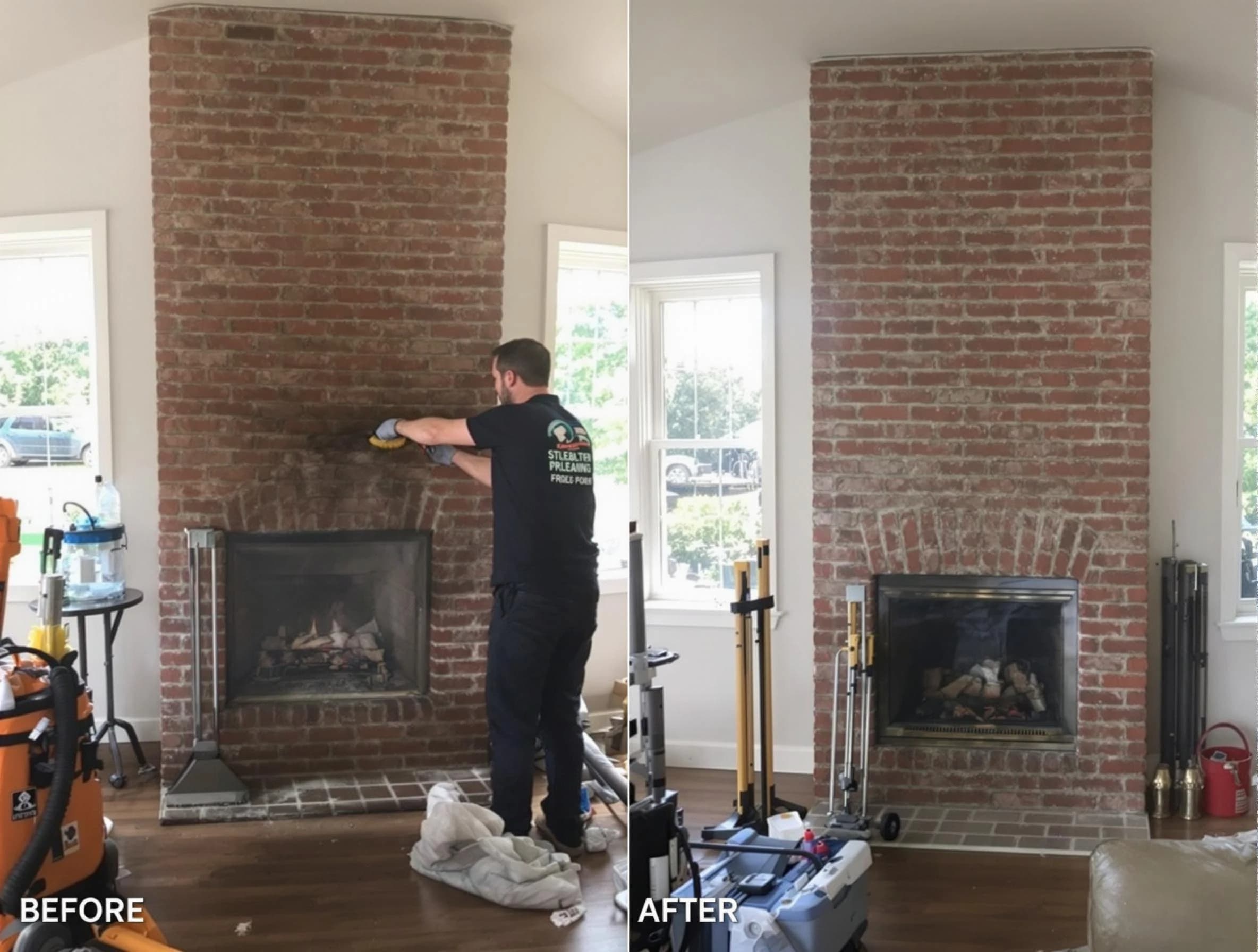 Finished chimney sweeping service by Highland Springs Chimney Sweep in Highland Springs, VA