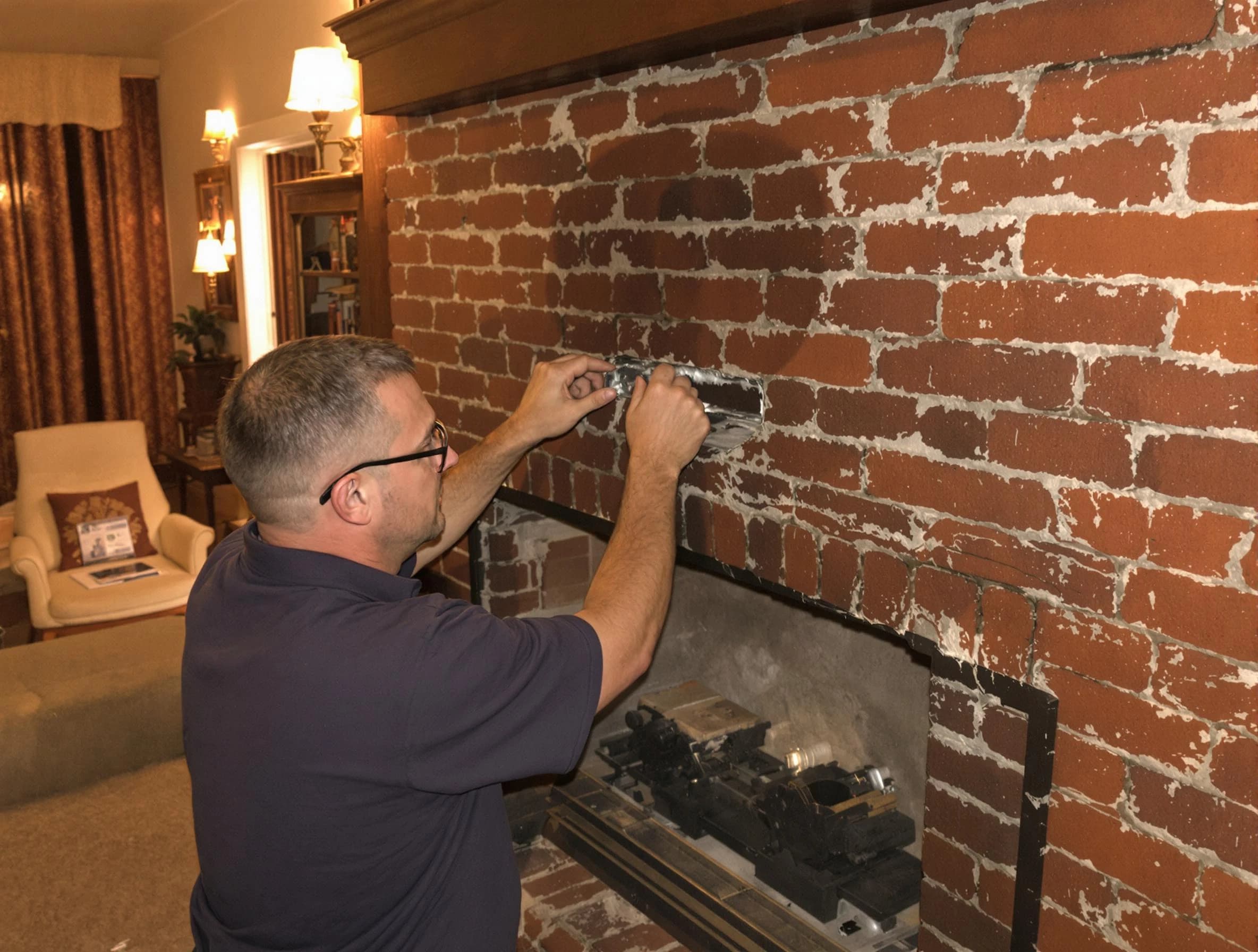 Highland Springs Chimney Sweep expert fixing a fireplace in Highland Springs, VA