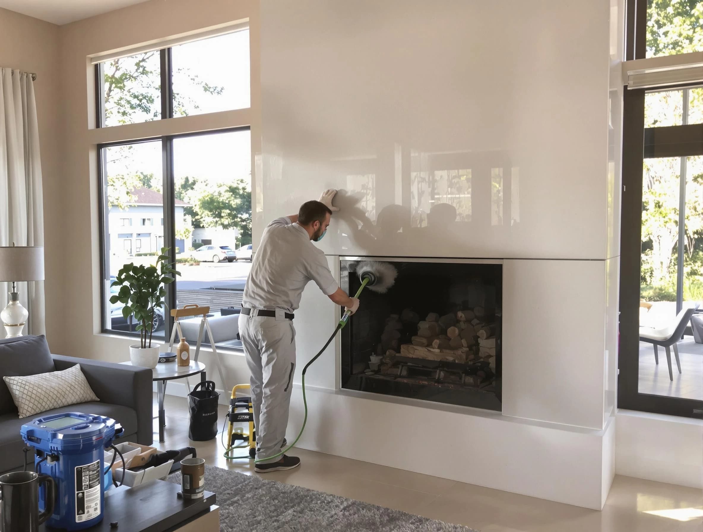 Highland Springs Chimney Sweep performing thorough soot removal in Highland Springs, VA