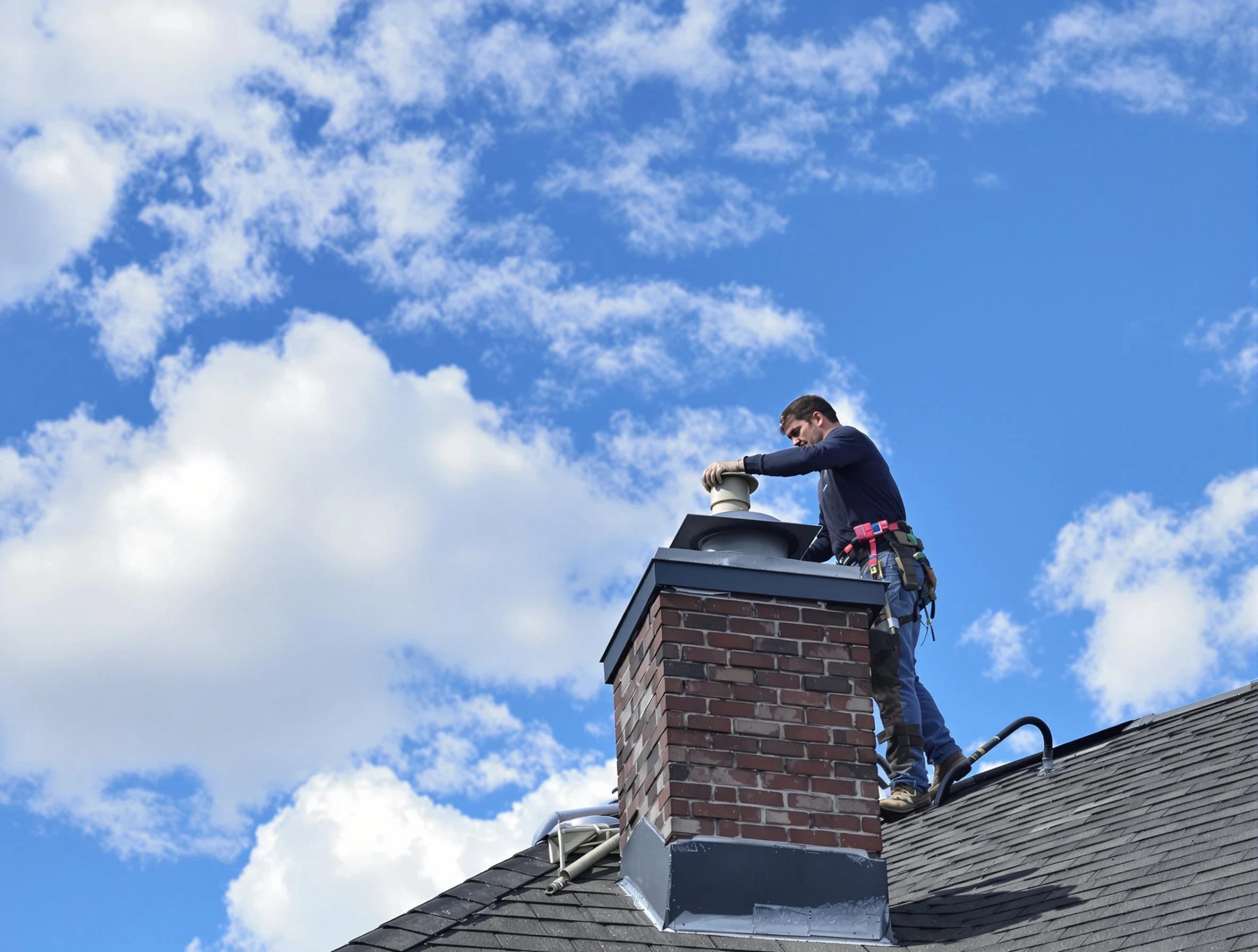 Highland Springs Chimney Sweep installing a sturdy chimney cap in Highland Springs, VA