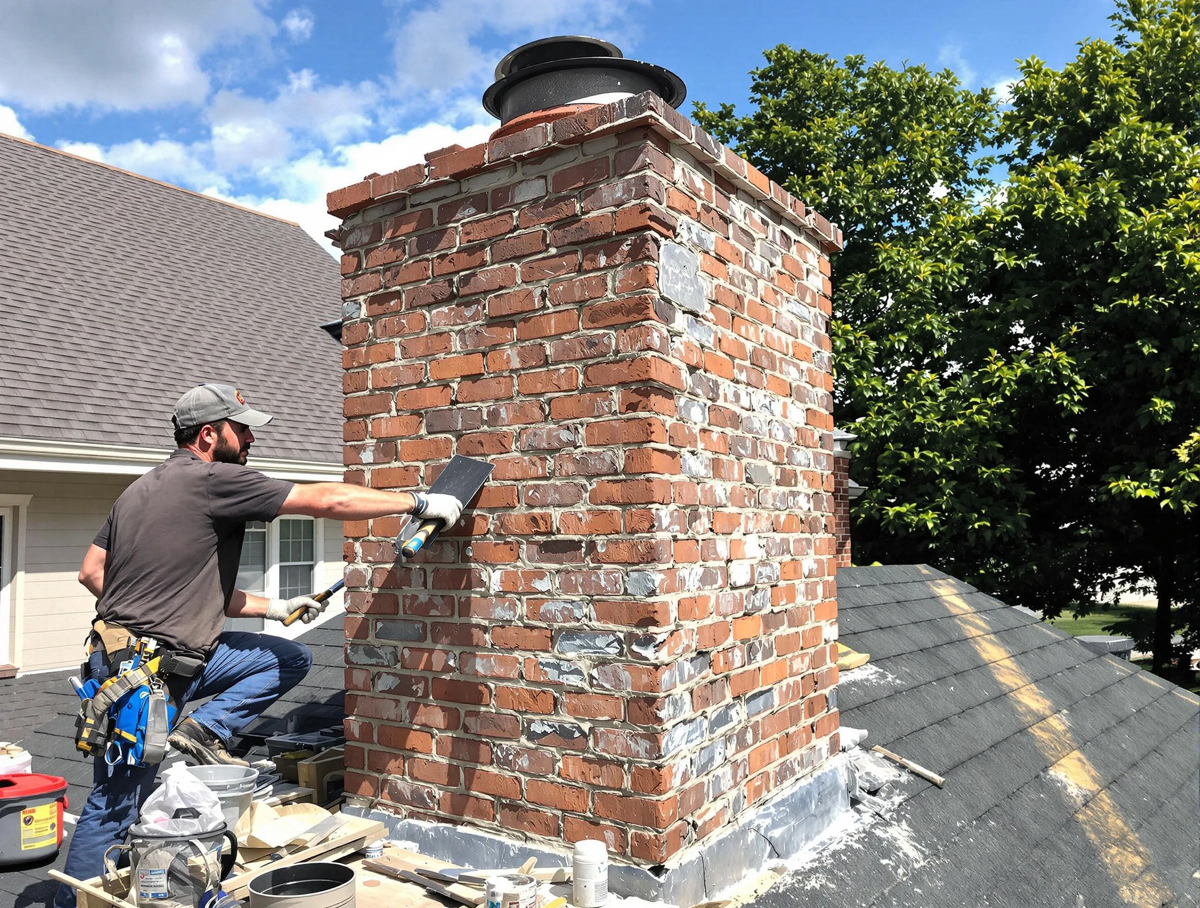 Completed chimney rebuild by Highland Springs Chimney Sweep in Highland Springs, VA