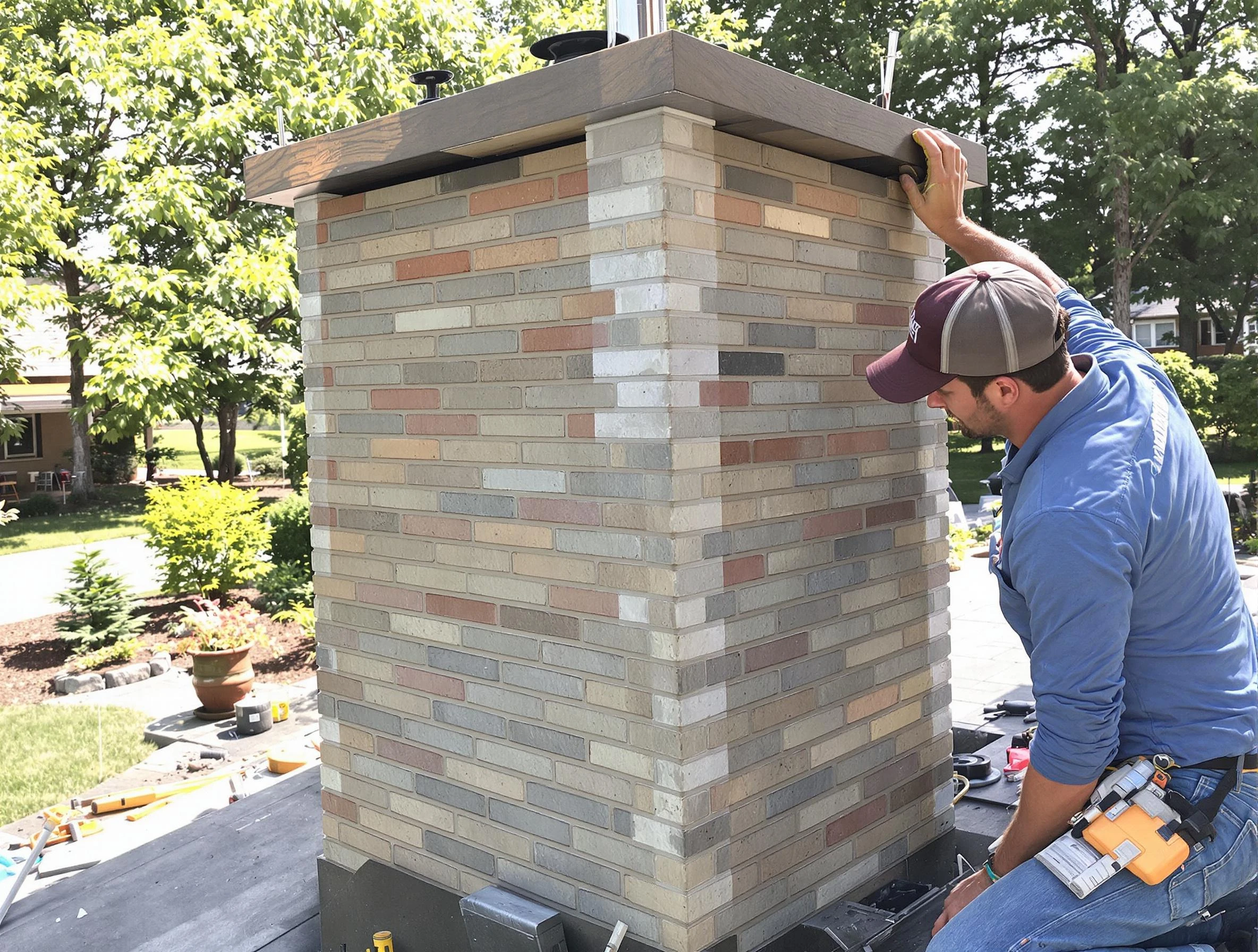 Highland Springs Chimney Sweep completing a modern chimney remodel in Highland Springs, VA