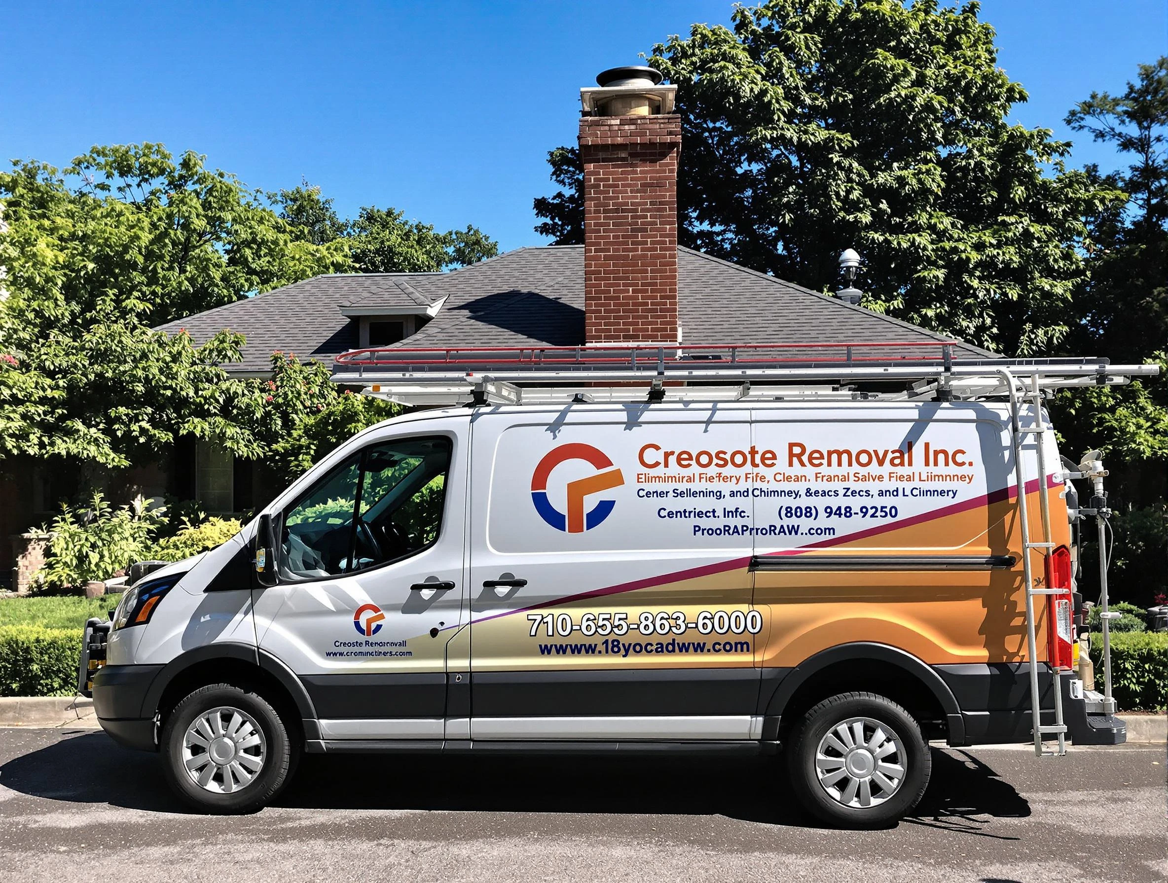 Highland Springs Chimney Sweep technician removing creosote safely in Highland Springs, VA