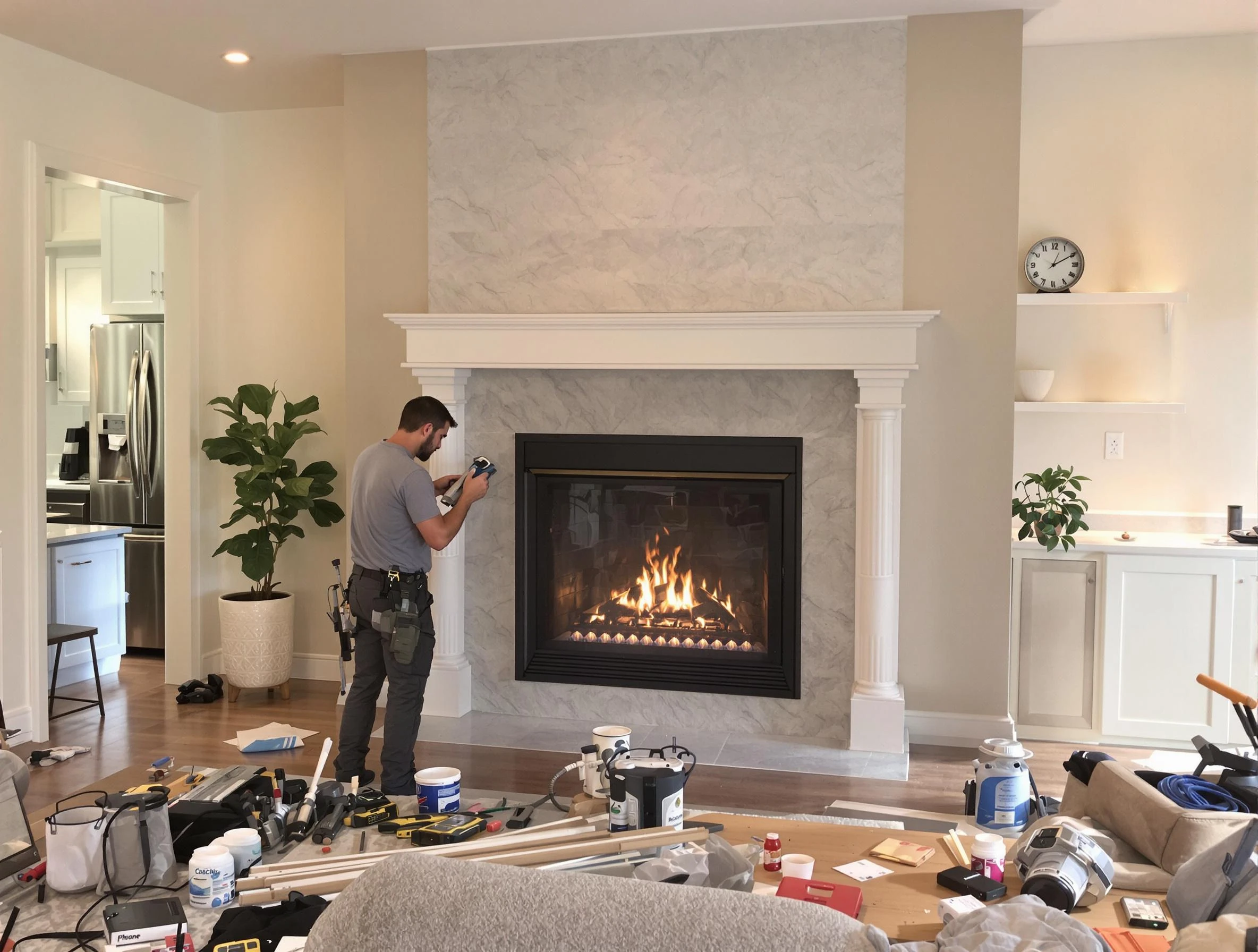Newly installed fireplace by Highland Springs Chimney Sweep in Highland Springs, VA